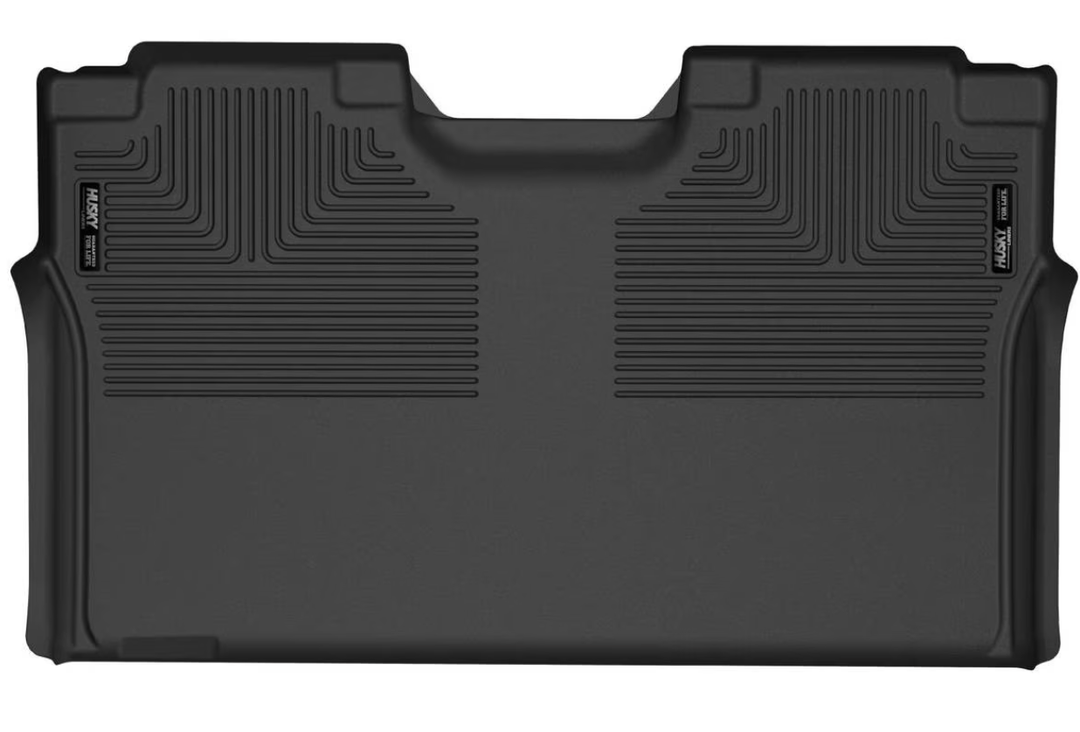 Husky Liners Weatherbeater Floor Mats | Fits 2015-2025 Ford F-150 (22-24 Lightning) SUPERCREW CAB; 2017-2025 F-250/F-350/F-450 SUPERCREW & SUPERCAB w/o FF Storage | 2nd Row, 1-pc Black - 19371