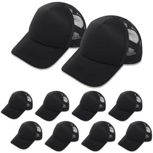 OKBA 10 Pack Sublimation Blank Baseball Cap Adjustable Hat Polyester Mesh Trucker Hats for Men and Women (One Size)