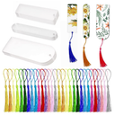 Wholesale 30PCS Acrylic Bookmark Blanks, Clear Acrylic Craft Bookmarks with 30PCS Colorful Tassels, Transparent Rectangle Round Bookmarks Bulk for DIY Crafts Hanging Gift Tag Price Tags(3 Shape)