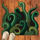 CZYY Cthulhu Tentacles Bath Mat Microfiber Water Absorbent Octopus Rug Anti-Slip Backing 27.5"x23.6" - Unique Gift & Decor for Tabletop RPG Gamers, HP Lovecraft Fans and Nautical Enthusiasts (1'11" x 2'4" (Rectangular))