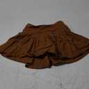 Haloumoning Girls Pleated Skirts with Shorts Athletic Tennis Skorts Sport Performance Skirt with Pockets 4-14 Years (7-8 Years, Brown)