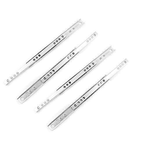 Boxonly Two Way Drawer Slides with Smooth Glide - 13 Inch Long, 0.7 Inch/17mm Wide, Soft Close Drawer Rails Drawer Glides for Kitchen Dresser Office & Laboratory, 8 Pack