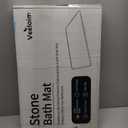 Stone Bath Mat Diatomaceous Earth Shower Mat Non-Slip Super Absorbent Diatomite Stone Bath Mats for Bathroom Floor Quick Drying Natural Easy to Clean(23.6''15.4" Gray) (Line1-grey)