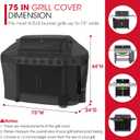 UNICOOK Heavy Duty Waterproof Barbecue Gas Grill Cover, 75-inch XX-Large BBQ Cover, Special Fade Resistant, Durable and Convenient, Fits Grills of Weber Char-Broil Nexgrill Brinkmann and More