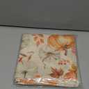  Fennco Styles Fall Leaves Pumpkins Harvest Tablecloth, Orange Cover for Thanksgiving, Seasonal Décor, Banquet, Family Gathering and Special Events