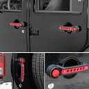 E-cowlboy Grab Handle Inserts Cover+Push Button Knobs Cover Trim for Jeep Wrangler JK JKU Sahara Rubicon Unlimited 2007-2018 Exterior Door Handle Decoration Accessories Aluminum (Red)