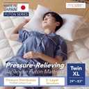 MORIRIN Japanese Floor Futon Mattress (Shikibuton) with Body Pressure Dispersion, Made in Japan, Twin XL