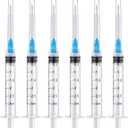 10 Pack 3ml/cc Disposable Luer Lock Lab Syringes with 23Ga 1.5 Inch Needle , Individually Sealed Packed