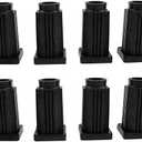 Haidong Square castor sleeve Square caster socket inserts cap Plastic caster sleeve round insert Bolt castor sleeve Inner rod circle（BLACK）-8PCS