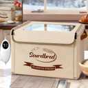 Extra Large Folding Bread Proofing Box, Dough Proofer 68-104F Temp Control 48H Timer, Sourdough Starter Warmer with Metal Rack, Foldable Proofing Basket for Baking Pizza Yogurt Soften Butter Choc (Beige)