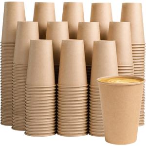 BYSNOW 1000 Pack 12 oz Paper Coffee Cups, Disposable Kraft Coffee Cups, Hot/Cold Drinking Cup for Water, Coffee, Juice