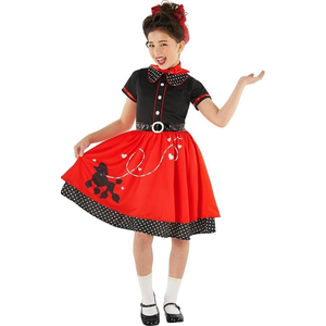 Morph Poodle Skirts For Girls Costume 50s Costume for Girls 1950s Poodle Skirt Costume Girls Poodle Skirt Costume Kids Size M