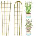 Natural Bamboo Trellis, 4Feet,Fan-Shaped+U-Shape,4Pack,Plant Support Trellis for Outdoor and Indoor Potted Climbing Plants,Vegetables, Cucumber, Tomato, Hoya,