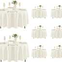 Fitable 8 Pack Round Tablecloths: Stain Resistant Wrinkle Free Circle Table Clothes, Washable Reusable Polyester Table Covers for Wedding Party Birthday Banquet Reception(Ivory, 70 Inch)