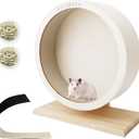 11.42in Silent Hamster Wheel with 2 Natural Chew Toys - Wooden Exercise Wheel with Removable Track, Quiet Spinner for Gerbils, Mice, Hamsters,Mouse,Syrian Hamster(11.42in)