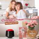 Mothers Day Birthday Gifts for Mom, Moms Gifts from Daughter, Son - Christmas Valentines Day Present for Mother 5 oz Mom Rose Style Candles