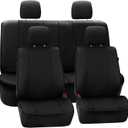 FH Group Full Set Faux Leather Car Seat Covers for Low Back Front Seat Covers, Airbag Compatible, Split Bench Rear Seat, Universal Fit for SUV, Sedan, Black