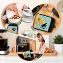 GOOZHO Funny Black Cat Flower Pot Holders with Pockets, Cat Kitchen Decor, Abstract Painting Black Kitten Oven Pot Holders Heat Resistant Oven Mitts Hot Pads for Kitchen Baking Cooking