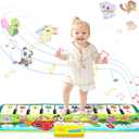M SANMERSEN Piano Mat, 39.5" X 14" Musical Mat 8 Instrument Sounds Piano Mat for Toddlers Touch Play Dancing Mat Toy for 1 2 3 Year Old Girls Boys Gifts (Green)