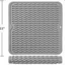 MicoYang Silicone Dish Drying Mat for Multiple Usage,Easy clean,Eco-friendly,Heat-resistant Silicone Mat for Kitchen Counter or Sink,Refrigerator or Drawer liner Grey M 12 inches x 12 inches