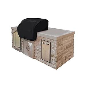 Covermates Classic Built-in Grill Cover â€“ All-Weather Water-Resistant Outdoor BBQ Cover with Elastic Hem, Heavy Duty Vinyl Protection for Outdoor Kitchens, 36W x 26D x 14H, Black