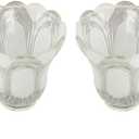 4 Pack Clear Frosted Flower Glass Shade, Bell Shaped Light Fixture Replacement Globe or Cover with 2-1/8-Inch Fitter for Chandelier Ceiling Fan Light Wall Sconce, G0060