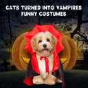 Halloween Dog Costumes Vampire Cape: Pet Cats Cosplay Costume Funny Clothes Cloak for Small Medium Large Dogs - Dog Mantle Apparel for Halloween Party