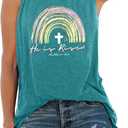 Easter Shirts for Women Easter Christian Tee a Lot Can Happen in Three Days Casual Sleeveless Tank Tops (Blue, S)