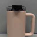 40oz Insulated Tumbler with 2-in-1 Lid and Straw, Bottom Detachable 2-in-1 Tumbler with Handle Stainless Steel Water Bottle Reusable Coffee Tumbler Travel Mug Wide Mouth Thermal Cup (Pink)