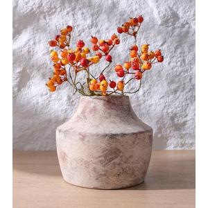 FancyPlus Ceramic Flower Vase, 5.3 in Rustic Farmhouse Vase, Small Handcrafted Weathered Pottery Vases, Decorative Terracotta Vases for Flower, Living Room, Centerpieces, Table, Home Decor