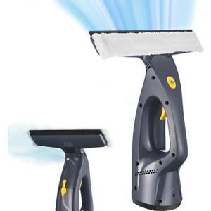 Window Vacuum, Window Vacuum Squeegee, 3 in 1 Cordless Window Vac with Spray/Wipe/Suck up Water,Electric Window Cleaning Tool for Shower Wall Mirror Glass/Car Windshield/Countertop (Black)