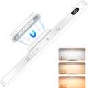 Ferswe 5W Rechargeable Light Bar,Touch Light Adjustable 3 Colors,120 LED Mirror Lights,Magnetic Lights for Cabinets,Makeup Light Battery,Stick On Lights for Closet,Kitchen,Bedroom,Bathroom,Wall
