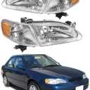 munirater Headlight Assembly Replacement for Corolla 1998-2000 with Front Signal Lights 8115002050 8111002060 TO2502121 TO2503121