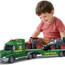 SpringFlower Toddler Boy Toys, Extra Large Farm Truck with Tractors, 3 in 1 Vehicle Car Truck Toys with Lights Sounds, 3 4 5 6 7 Year Old Boy 25" Car Birthday Gifts