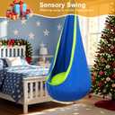 Heavy Duty Sensory Swing Frame for Kids - Indoor Outdoor Metal Stand with Cotton Pod Swing - 200LBS Capacity Blue Therapy Swing for Autism, ADHD, Special Needs - Easy Install