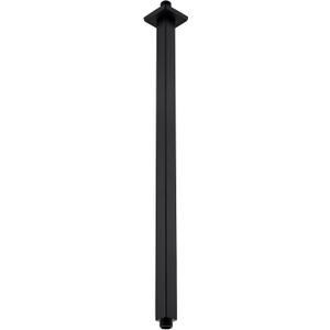 BESTILL 24 Inch Matte Black Ceiling Mount Shower Arm and Flange, Square Rain Shower Arm