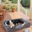 OhGeni Orthopedic Dog Bed Couch Cat Sofa for Large Sized Pets with Memory Foam, Machine-Washable Waterproof Removable Cover, Soft Comfortable Fabric, 38-inch