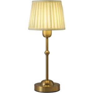 Cordless Table Lamp Rechargeable, 3 Color Portable Touch Adjustable Brightness & Darkness LED Desk Lamp with Fabric Shade, Small Lamp for Nightstand, Bedroom, Dining, Bedside, Bar (Bronze beige)