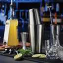 Mwellewm Cocktail Shaker Boston Shaker Set 15 Pcs Professional Bartender Kit Bar Shaker Stainless Steel Drink Shaker Bartending Martini Shaker Tin Mixed Alcohol Shaker Tool for Beginner(Silver)