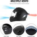 Motorcycle Helmets Full Face for Adults Motorcycle Helmet Men & Women - DOT Approved with 2 Removable Visors (1 Clear + 1 Tinted), Suitable for Powersports, Bike & Motocross Rides (Black)
