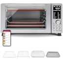 Nuwave Bravo 12-in-1 Air Fryer Toaster Oven Combo, Airfryer Convection Oven Countertop, 1800 Watts, 21-Qt Capacity, 50°-450°F Temp Controls, 65 Recipes & 4 Accessories, Silver- Stainless Steel