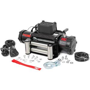 Rough Country 12,000LB PRO Series Electric Winch - Waterproof 12V 6HP Winch with Steel Cable & Wired Remote for Jeeps Truck SUV Off-Road Recovery