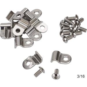 Speedway 1/4 Inch Stainless Steel Single Line Clamps Pack of 12 with #10-32 Button Head Screws for Brake and Fuel Line Mounting, Universal Fit