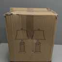 Set of 2 Table Lamps for Living Room Bedrooms, Coastal Nautical Navy Blue Bedside Nightstand Lamp with 2 USB Ports 1 AC Outlet, 3-Color Temperature Farmhouse Beach End Tables Lamp with LED Bulbs