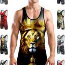Exxact Sports Sublimated Adult & Youth Wrestling Singlet - Premium Powerlifting Singlet for Men & Boys, Unisex Singlets (Lion)