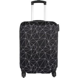 Explore Land Travel Luggage Cover Suitcase Protector Fits 18-22 Inch Case (Black Polygonal, S)