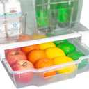 Smart Design Adjustable Pull Out Refrigerator Drawer - Extra Large - BPA Free Plastic - Holds 20 lbs - Extendable Sliding Fridge Bin, Freezer, Pantry Food Holder Storage Organizer - Kitchen - Clear