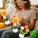 Knitted Flower Handmade Artificial Flowers, Potted Plant, Sunflower Decor, Flower Decor