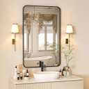 18x28 Black Rectangle Bathroom Mirrors for Over Sink, Bathroom Vanity Mirror for Wall, Black Metal Frame Rectangular Mirror for Restroom Powder Room Toilet, Shatterproof, Tempered Glass