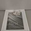 Americanflat 11x14 Picture Frame with Shatter-resistant Glass - Use as 8x11 Frame with Mat or Display 11x14 Photo Without Mat - Streamline Collection - Thin Border Picture Frames for Wall - White